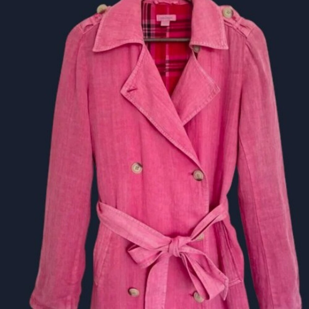 Sundance Gretchen Linen Trench coat XL - Picture 2 of 5